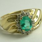 1.0tcw Lovely Colombian Emerald & Diamond Ring