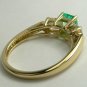 1.40tcw Emerald Cut Colombian Emerald & Russian CZ Ring 14k