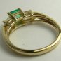 1.40tcw Emerald Cut Colombian Emerald & Russian CZ Ring 14k