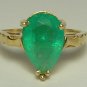 COLOMBIAN EMERALD PEAR RING 3.42 CTS