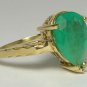 COLOMBIAN EMERALD PEAR RING 3.42 CTS