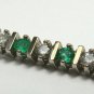 COL EMERALD/DIAMONDS TENNIS BRACELET IN 14KT WHITE GOLD