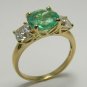 3.0tcw Glitzy Colombian Emerald & Russian CZ Ring