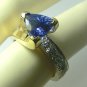 Substantial Trillion Cut Tanzanite & Diamond Ring