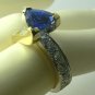 Substantial Trillion Cut Tanzanite & Diamond Ring