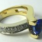 Substantial Trillion Cut Tanzanite & Diamond Ring