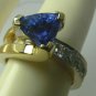 Substantial Trillion Cut Tanzanite & Diamond Ring