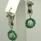 1.16tcw Remarkable Colombian Emerald & Diamond Dangle Earrings