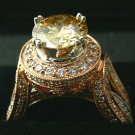 AWE INSPIRING CHAMPAGNE DIAMOND ROSE GOLD RING 2CTS