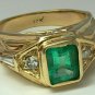 Handsome! Colombian Emerald Diamond & Gold Ring 2.0cts