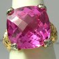Gorgeous! Pink Topaz & Diamond Ring 12cts