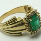 EXCELLENT COLOMBIAN EMERALD & DIAMOND RING 1.0CT