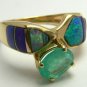 GLORIOUS COLOMBIAN EMERALD & OPAL RING