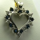 REGAL!! SAPPHIRE & DIAMOND HEART PENDANT