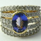 KNOCKOUT TANZANITE & DIAMOND RING 4.11TCW