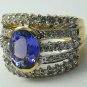 KNOCKOUT TANZANITE & DIAMOND RING 4.11TCW