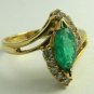 RAVISHING MARQUISE COLOMBIAN EMERALD & DIAMOND RING 1CT