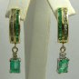 Blinding Colombian Emerald & Diamond Dangle Earrings