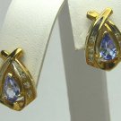 GLOWING TANZANITE & DIAMOND EARRINGS 1CT