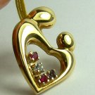UNIQUE HEART PENDANT MOTHER WITH CHILD