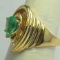 Contempoary Colombian Emerald & Gold Ring 1ct