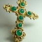 ATTOCHA REPLICA COLOMBIAN EMERALD CABOCHON CROSS