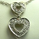 DAZZLING!! DOUBLE DIAMOND HEART NECKLACE