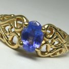 OVAL TANZANITE RING 14KYG .30 CTS