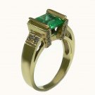 Modern! Colombian Emerald & Diamond Ring 1.0cts