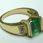 Modern! Colombian Emerald & Diamond Ring 1.0cts
