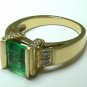 Modern! Colombian Emerald & Diamond Ring 1.0cts