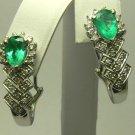 EYE POPPING COLOMBIAN EMERALD & DIAMOND EARRINGS 3.50CT