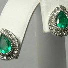 2.0cts Bewitching! Colombian Emerald & Diamond Earrings 14k