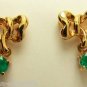 Beautiful! Colombian Emerald & Gold Earrings .30cts 18k