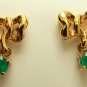 Beautiful! Colombian Emerald & Gold Earrings .30cts 18k