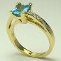 DREAMY DEEP BLUE TOPAZ & DIAMOND RING