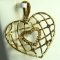 UNIQUE DIAMOND HEART & GOLD PENDANT