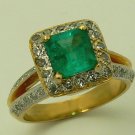 2.35 CT COLOMBIAN EMERALD MUZO MINE AND DIAMONDS RING