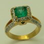 2.35 CT COLOMBIAN EMERALD MUZO MINE AND DIAMONDS RING
