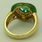 Stunner! Colombian Emerald Enamel & Diamond Ring 1.24ct