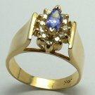 GLAMOROUS TANZANITE & DIAMOND RING