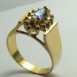 GLAMOROUS TANZANITE & DIAMOND RING