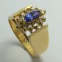 GLAMOROUS TANZANITE & DIAMOND RING