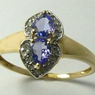 COLORFUL TANZANITE & DIAMOND RING