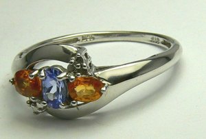 FANTASTIC TANZANITE CITRINE & DIAMOND RING
