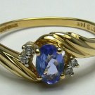 DREAMY TANZANITE & DIAMOND RING .65CTS