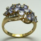 BEAUTIFUL FLORAL DESIGN TANZANITE & DIAMOND RING