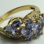BEAUTIFUL FLORAL DESIGN TANZANITE & DIAMOND RING