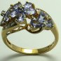 BEAUTIFUL FLORAL DESIGN TANZANITE & DIAMOND RING