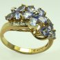 BEAUTIFUL FLORAL DESIGN TANZANITE & DIAMOND RING